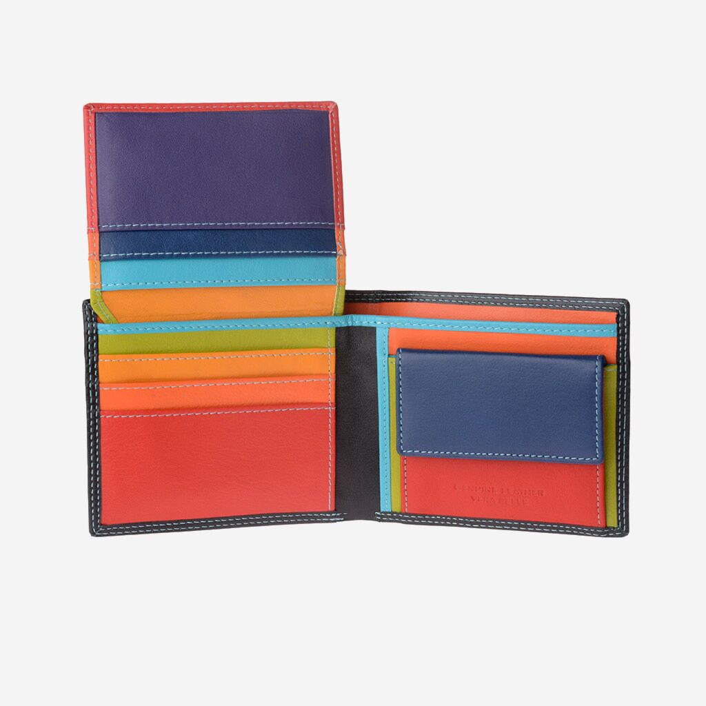 DuDu Mans genuine leather RFID wallet - Black